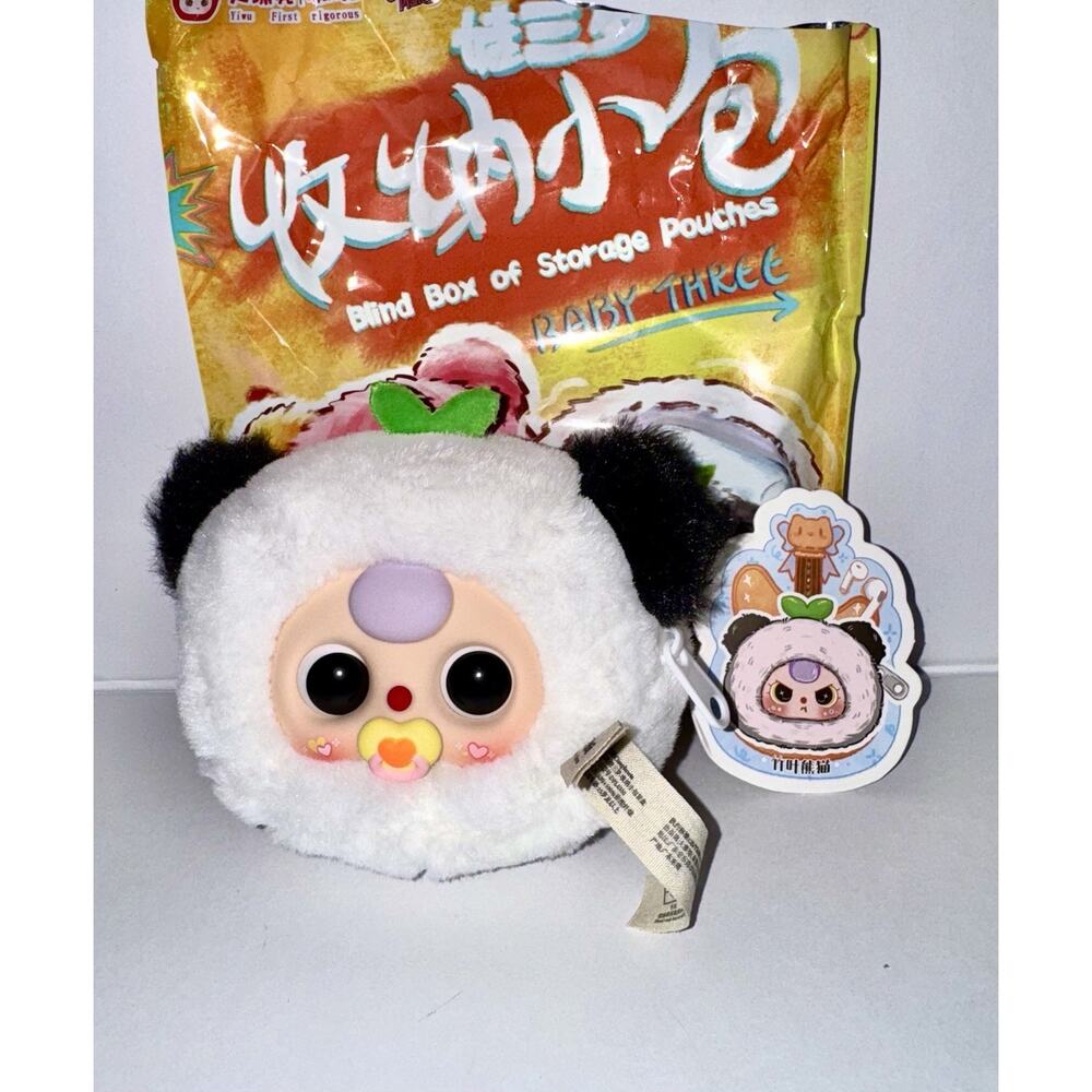 Rare Baby Three Storage Pouch Bamboo Leaf Panda Pacifier Pouch Bag